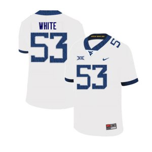 Men's West Virginia Mountaineers NCAA #53 Jordan White White Authentic Nike Stitched College Football Jersey YZ15O53TV